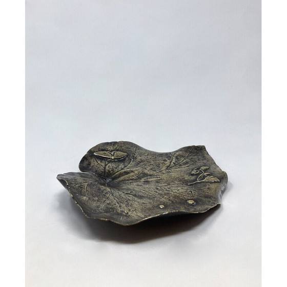Image 1 of Vintage bronzen bladvormige sculptuur, Japan