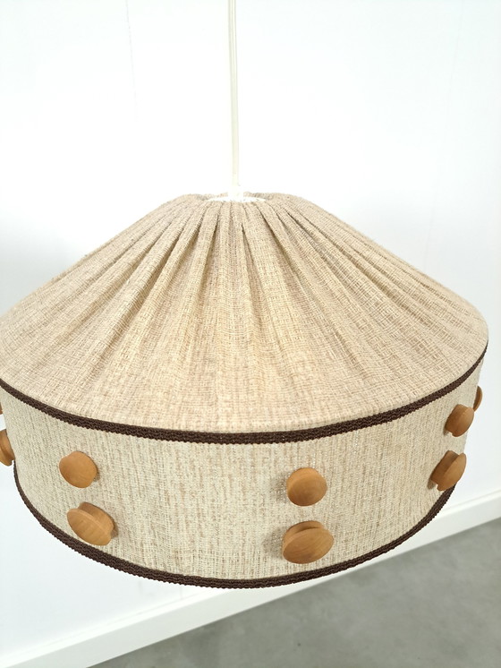 Image 1 of Stoffen Hanglamp Met Houten Details