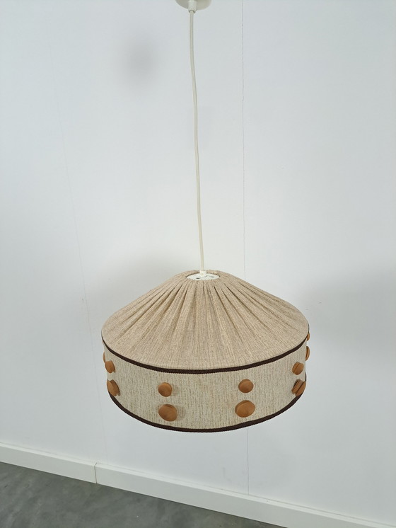 Image 1 of Stoffen Hanglamp Met Houten Details