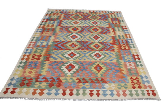 Image 1 of Originele oude stijl Kelim Afghan 249 X 182 Cm Topconditie