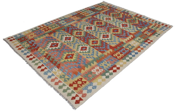 Image 1 of Originele oude stijl Kelim Afghan 249 X 182 Cm Topconditie