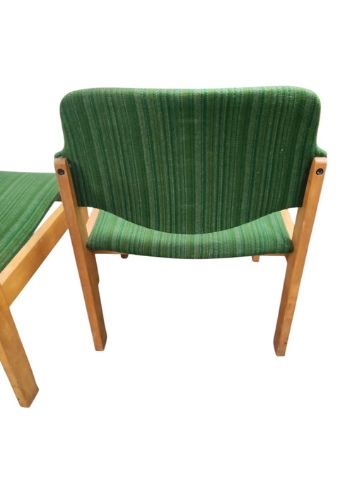 2X Lounge Stoelen Ploegstof Vintage Design 