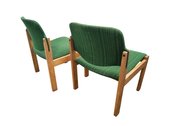 Image 1 of 2X Lounge Stoelen Ploegstof Vintage Design 