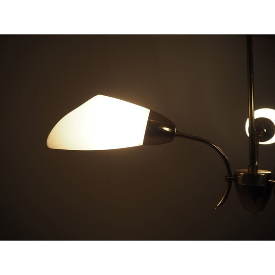 Image 1 of Vintage kroonluchter van messing en glas, Tsjecho-Slowakije 1960