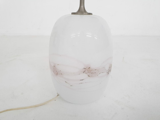 Image 1 of Michael Bang "Sakura" glazen tafellamp voor Holmegaard, Model 388, Denemarken 1984