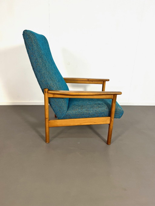 Scandinavische Fauteuil Van Essenhout Met Hoge Rugleuning, Jaren 60