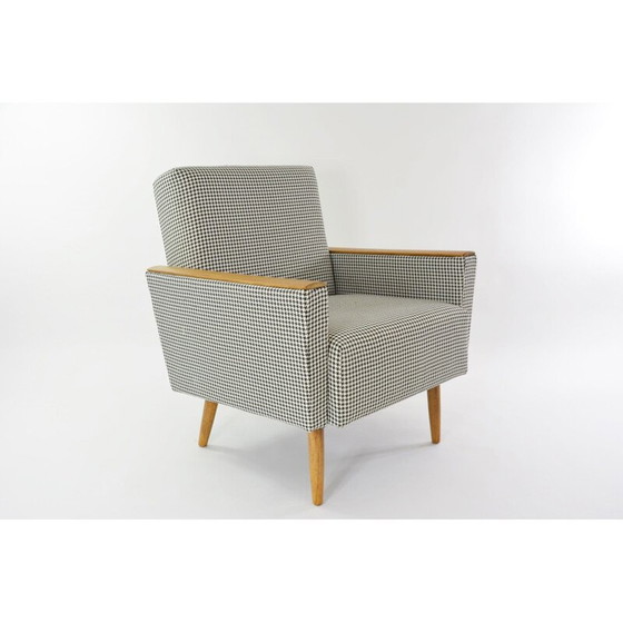 Image 1 of Vintage houndstooth kubus fauteuil, jaren 1960