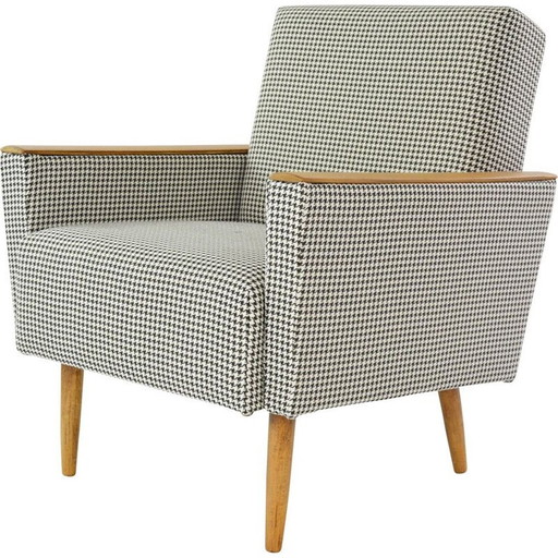 Vintage houndstooth kubus fauteuil, jaren 1960