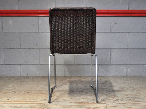 Image 1 of Set van 4 Vintage Eetkamerstoelen Riet