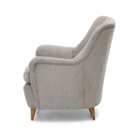 Image 1 of Vintage fauteuil in grijze stof, jaren 1950