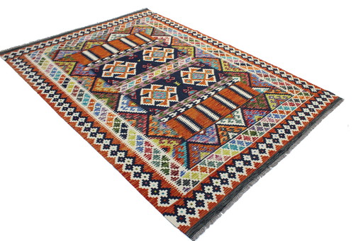 Originele oude stijl Kelim Afghan 247 X 176 Cm Top staat