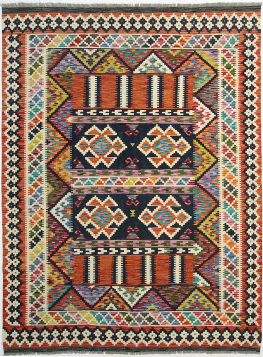 Originele oude stijl Kelim Afghan 247 X 176 Cm Top staat