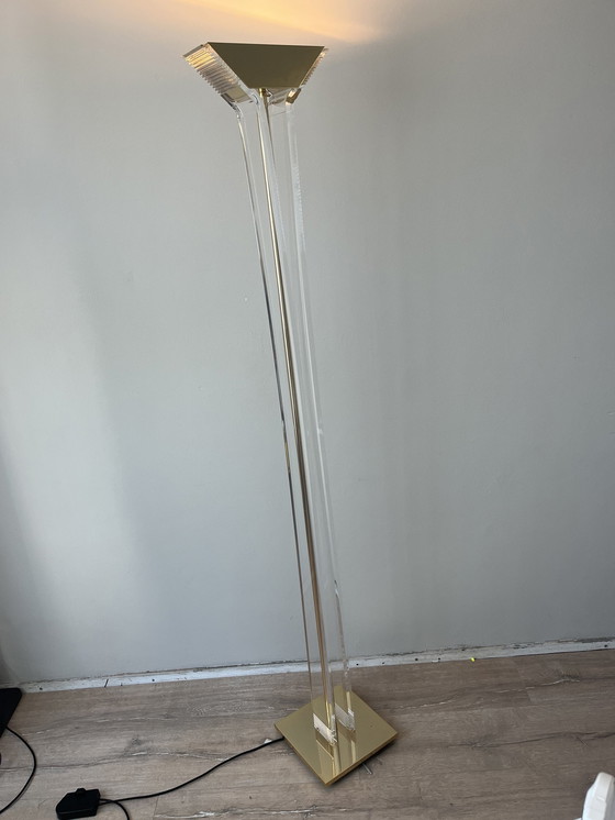 Image 1 of Jaren 80 Plexiglas Hollywood Regency Vloerlamp