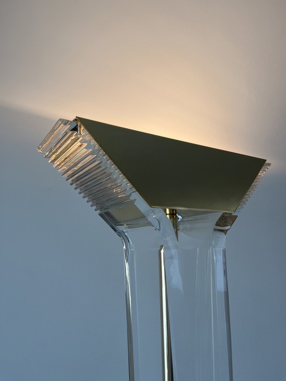 Image 1 of Jaren 80 Plexiglas Hollywood Regency Vloerlamp