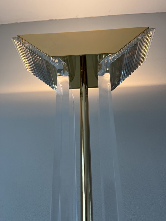 Image 1 of Jaren 80 Plexiglas Hollywood Regency Vloerlamp