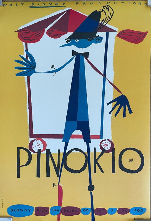 K. Mann (1910-1975), Pinocchio (1962), C.500, affiche nr. 41, officiële gelimiteerde editie