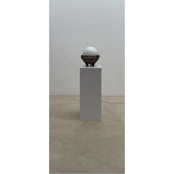 Image 1 of Mid century bronzen en opaline lamp, Italië 1970