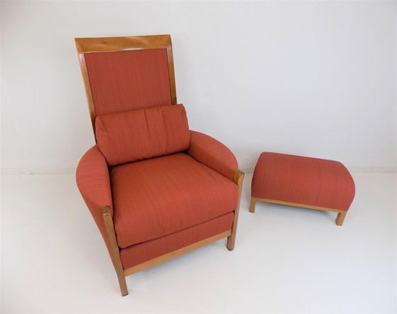 Image 1 of Giorgetti door Umberto Asnago New Gallery Fauteuil + Ottoman