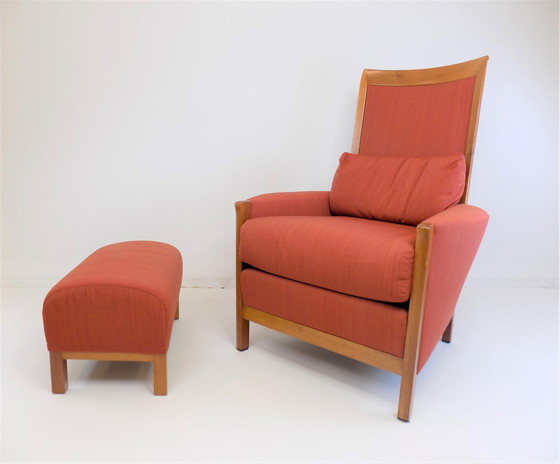 Image 1 of Giorgetti door Umberto Asnago New Gallery Fauteuil + Ottoman