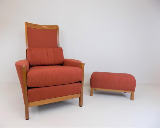 Image 1 of Giorgetti door Umberto Asnago New Gallery Fauteuil + Ottoman