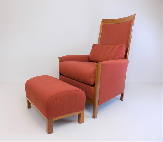 Image 1 of Giorgetti door Umberto Asnago New Gallery Fauteuil + Ottoman