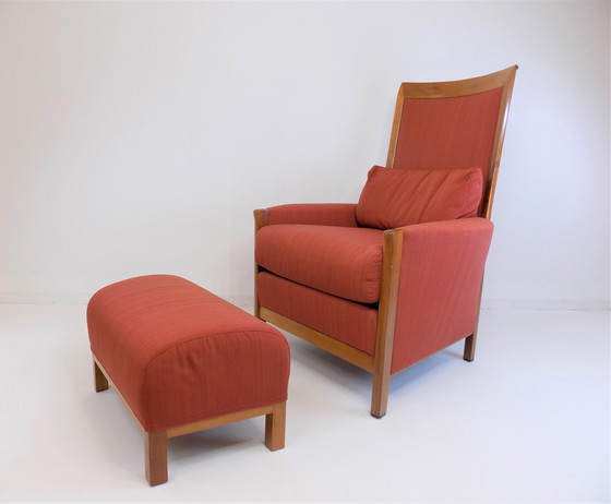 Image 1 of Giorgetti door Umberto Asnago New Gallery Fauteuil + Ottoman