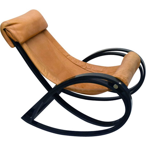 Vintage Sgarsul schommelstoel van Gae Aulenti voor Poltronov, 1960