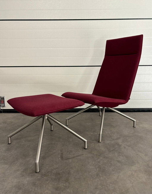 Arco Lounge Fauteuil Bordeaux Rood Stof Wol