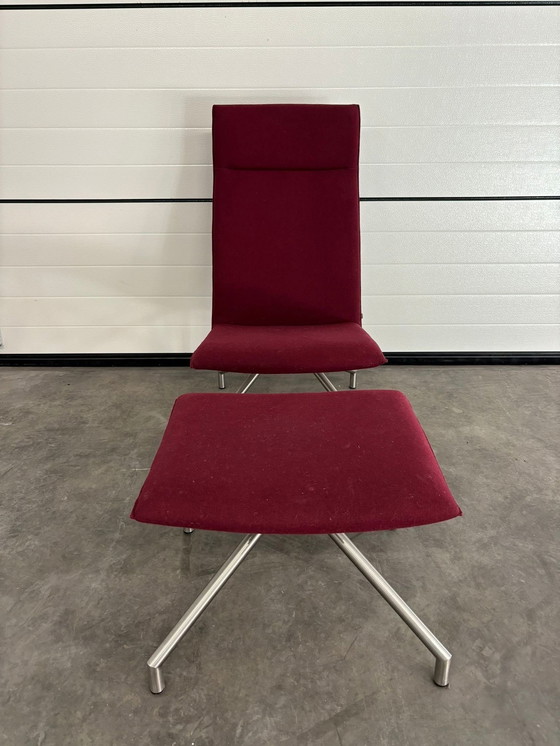 Image 1 of Arco Lounge Fauteuil Bordeaux Rood Stof Wol