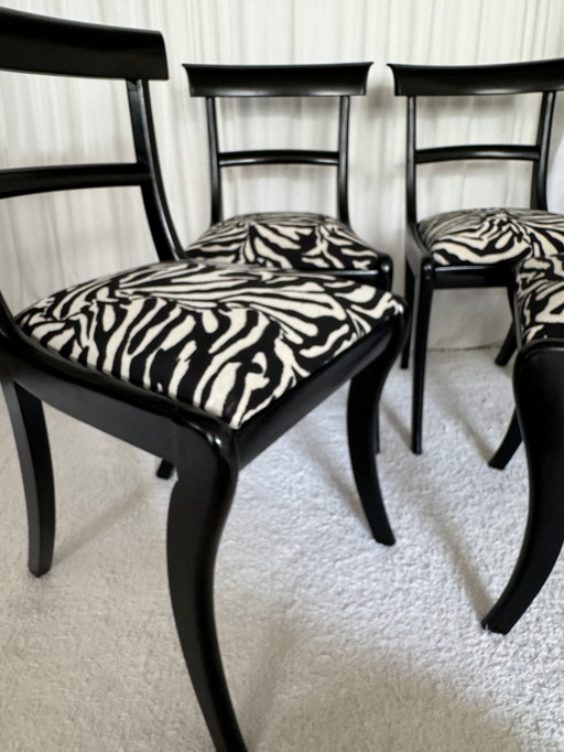 Set van 4 Italiaanse Chiavari Stoelen Nieuw Zebra Stof