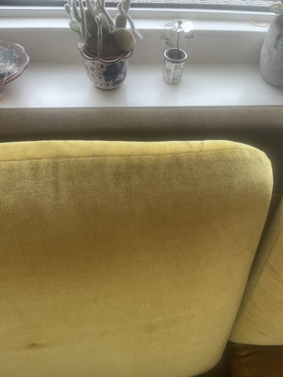 Image 1 of Midcentury Fluwelen Sofa met drie zitplaatsen