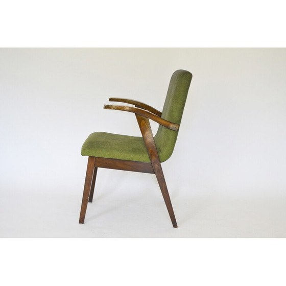 Image 1 of Vintage groen fluwelen fauteuil van Mieczysław Puchała, jaren 1950