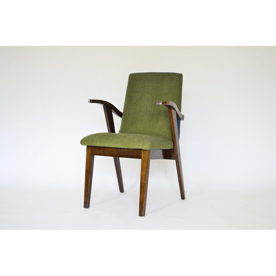 Image 1 of Vintage groen fluwelen fauteuil van Mieczysław Puchała, jaren 1950
