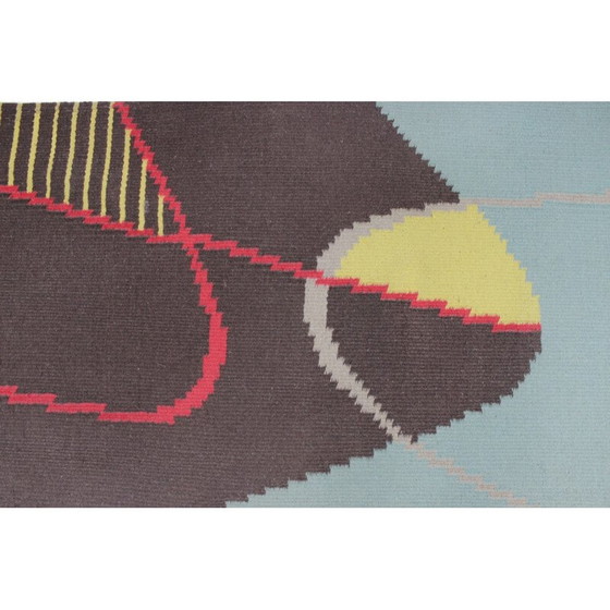 Image 1 of Smal geometrisch vintage vloerkleed van Antonin Kybal, Tsjecho-Slowakije 1960