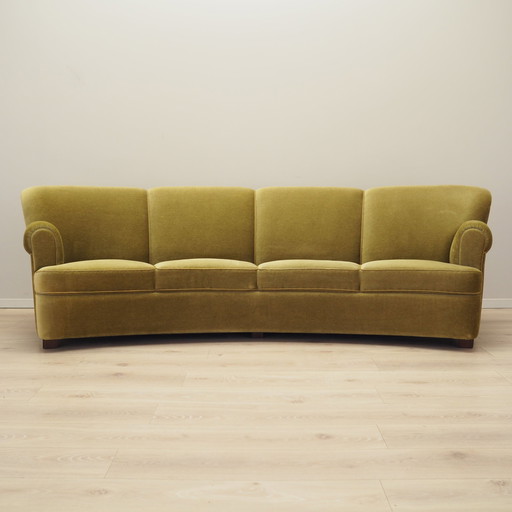 Groene velours sofa, Deens ontwerp, 1960S, Productie: Denemarken