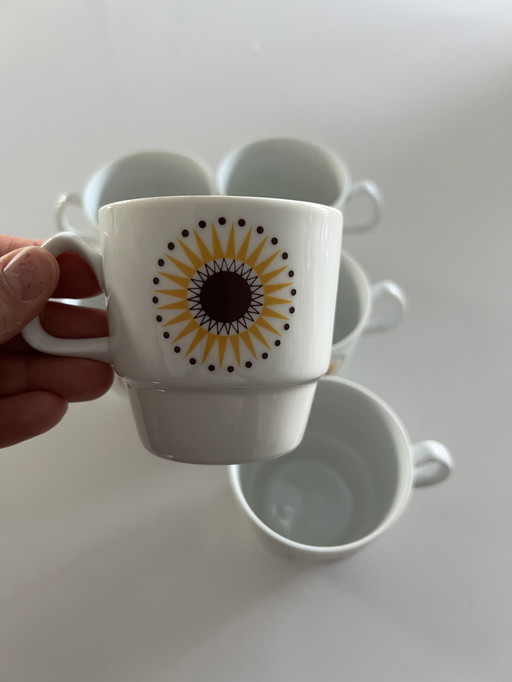 6 vintage koffiemokken