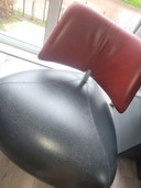 2x Leolux stoelen met poef