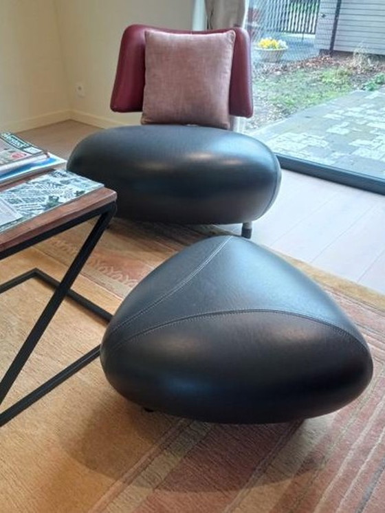 Image 1 of 2x Leolux stoelen met poef