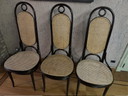 6X Hoge Vintage Thonet Stoel Model Long John