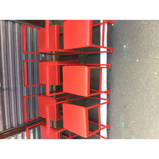 Image 1 of Set van 8 vintage stoelen rood 1980