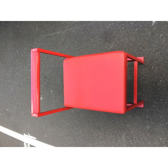 Image 1 of Set van 8 vintage stoelen rood 1980