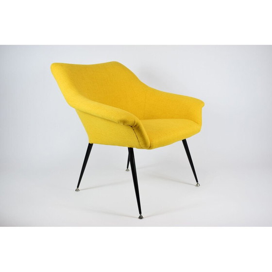 Image 1 of Vintage Sovjet fauteuil Shell in gele stof 1960