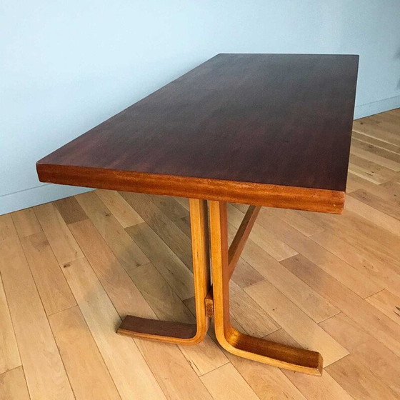 Image 1 of Vintage houten salontafel, Tsjecho-Slowakije 1950