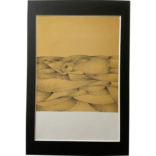 Vintage litho "Le Dilemme (Lièvre) Polymorphose" door François-Xavier Lalanne, 1978