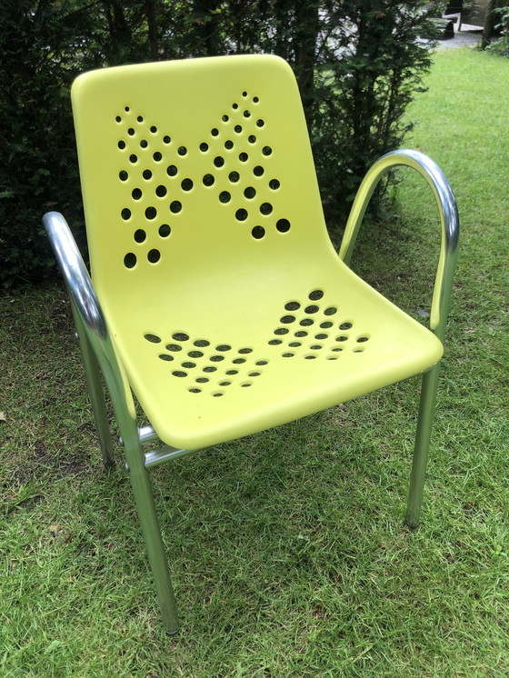 Image 1 of 6x Boogie-Boogie By Amat-3 Stapelbaar groene stoelen