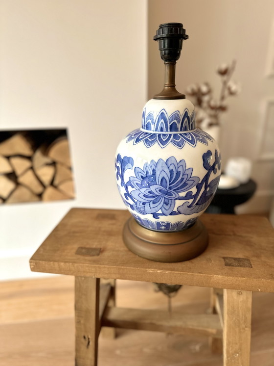 Image 1 of Chinese Tafellamp Blauw Wit