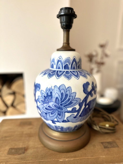 Chinese Tafellamp Blauw Wit