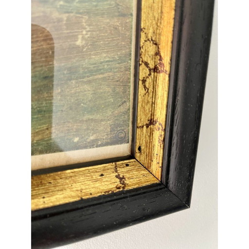 Vintage ingelijste religieuze prent De lijdensweg in de tuin van Gethsemane, jaren 30