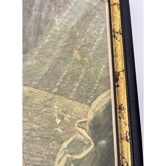 Image 1 of Vintage ingelijste religieuze prent De lijdensweg in de tuin van Gethsemane, jaren 30