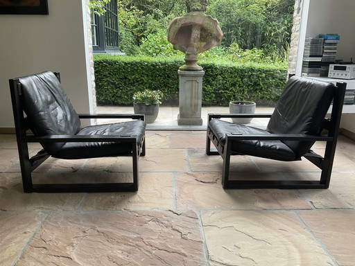 2x brutalist Sonia Wasseur lounge chairs